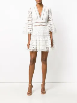 Zimmermann Lovelorn Flutter Mini Dress Ivory Size 0 / AU 8 for rent on The Volte - image 1