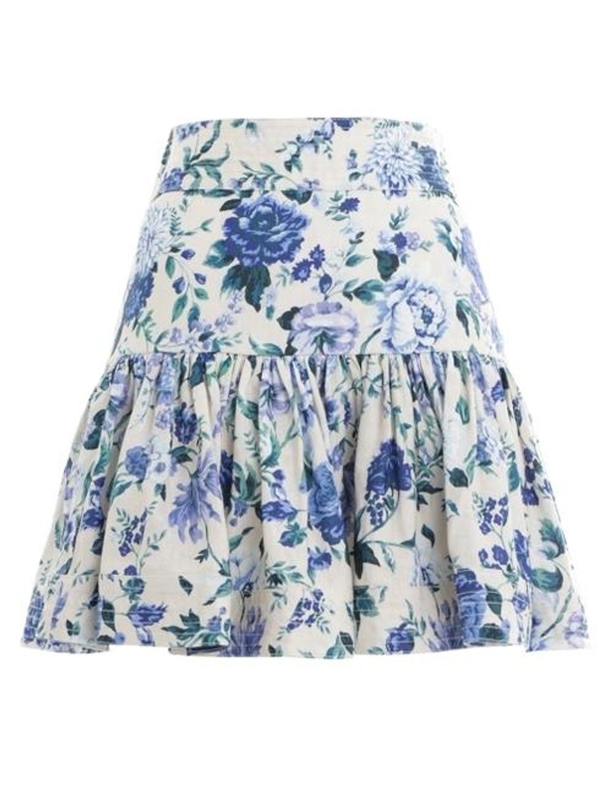 Zimmermann Moncur Flounce Short Skirt Aquamarine Floral Size 8 - Image 2