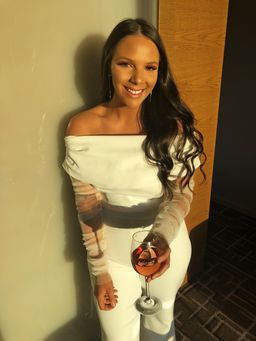 Peace + Love White Bardot Flare Leg Jumpsuit Size 14 for rent on The Volte - image 2