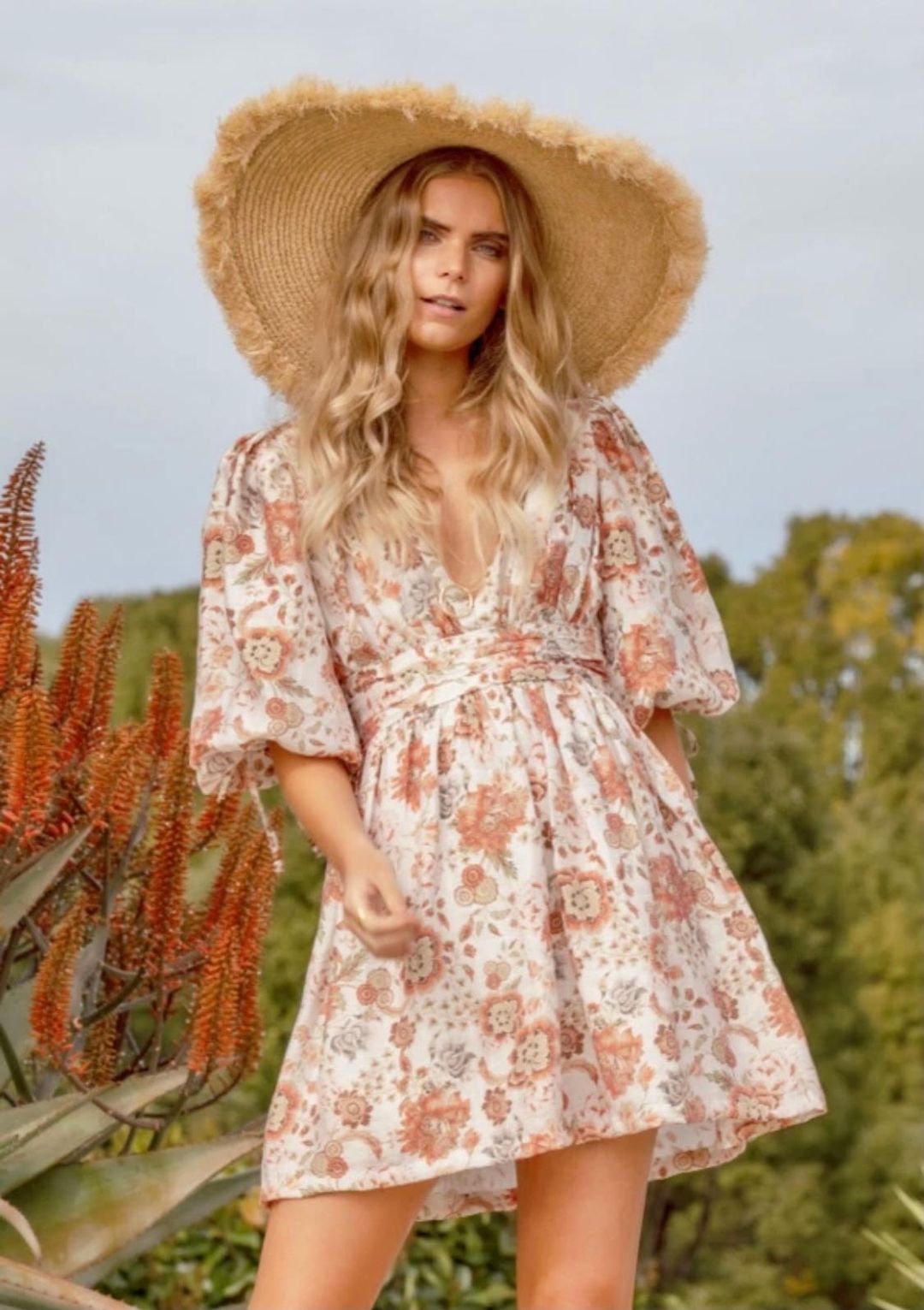 Ministry of Style Nu Boheme Mini Dress Boho Floral Print Size 6 for rent on The Volte - main image