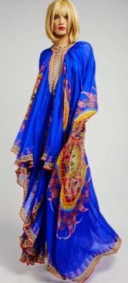 Camilla Oprah Cape Kaftan Blue One Size for rent on The Volte - image 1
