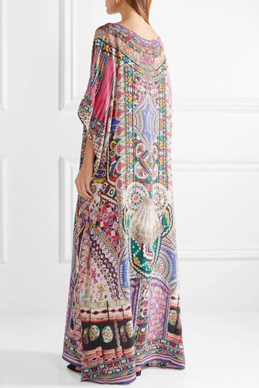 Camilla The Long Way Home Embellished Printed Silk Crepe De Chine Kaftan Size 14 for rent on The Volte - main image