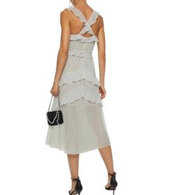 Marissa Webb Kenzie Ruffled Tulle White Dot Dress Size 10 for rent on The Volte - image 2