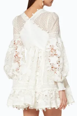 Zimmermann Corsage Embellished Mini Dress Ivory Size 6 for rent on The Volte - image 3