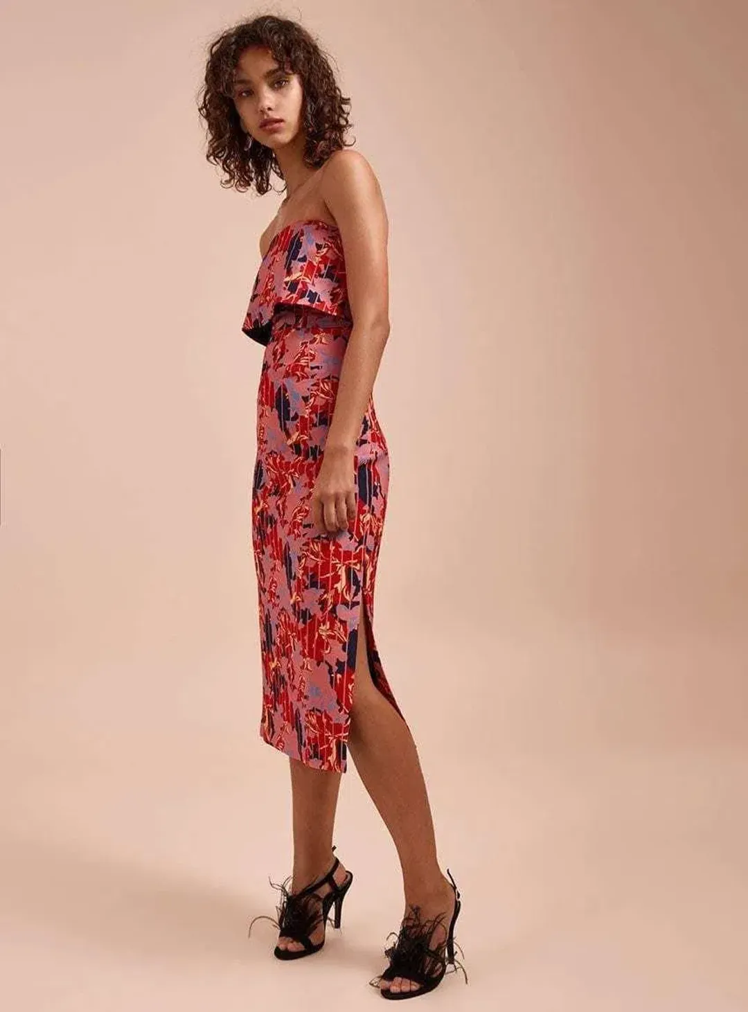 C/MEO Collective Entice Midi Dress Floral Size 6 for rent on The Volte - main image