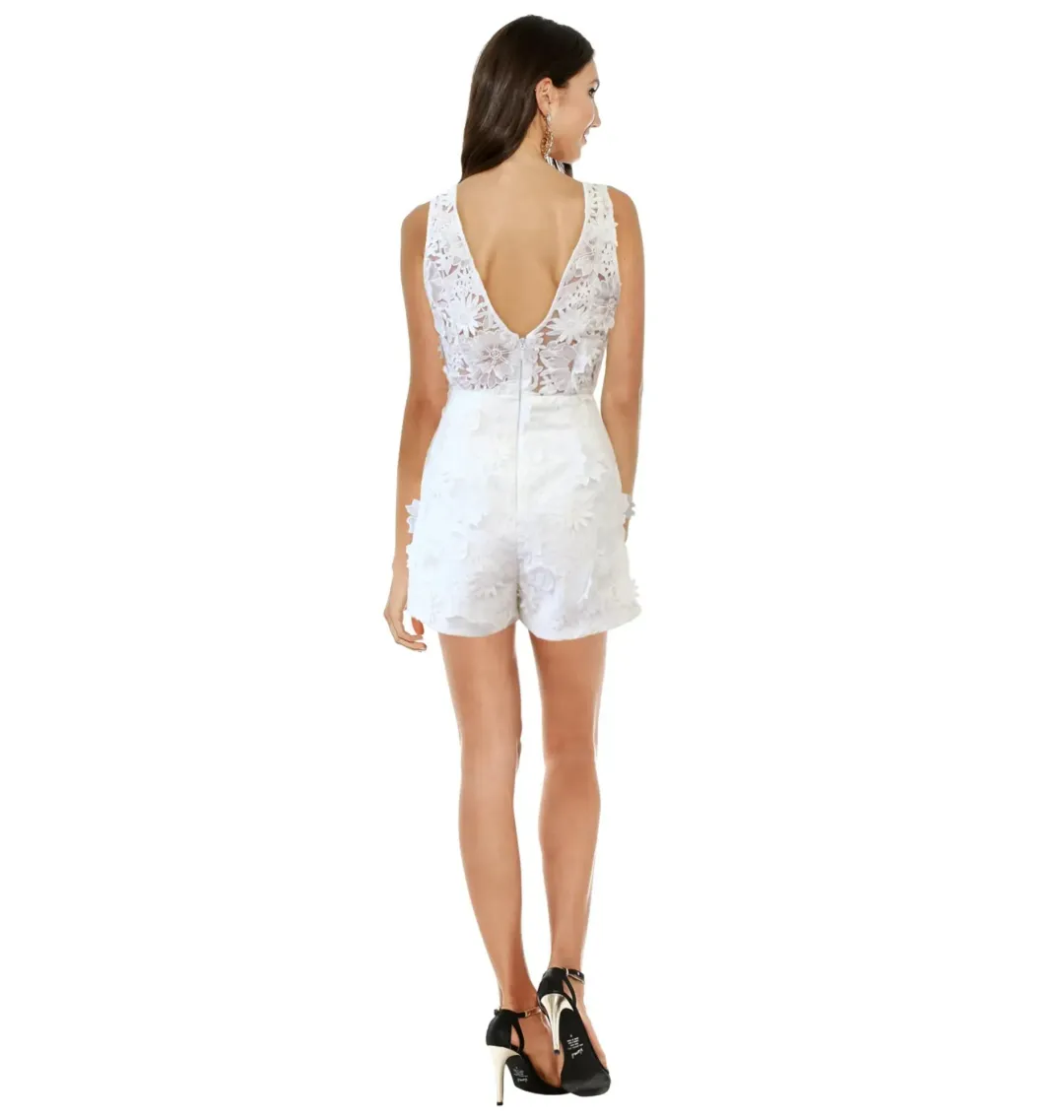 Kookai Fleur Playsuit White Size AU 12 for rent on The Volte - main image