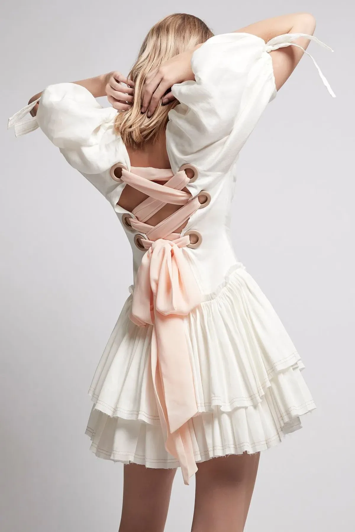 Aje Overture Laced Ballet Mini Dress White Size 8 - Image 2