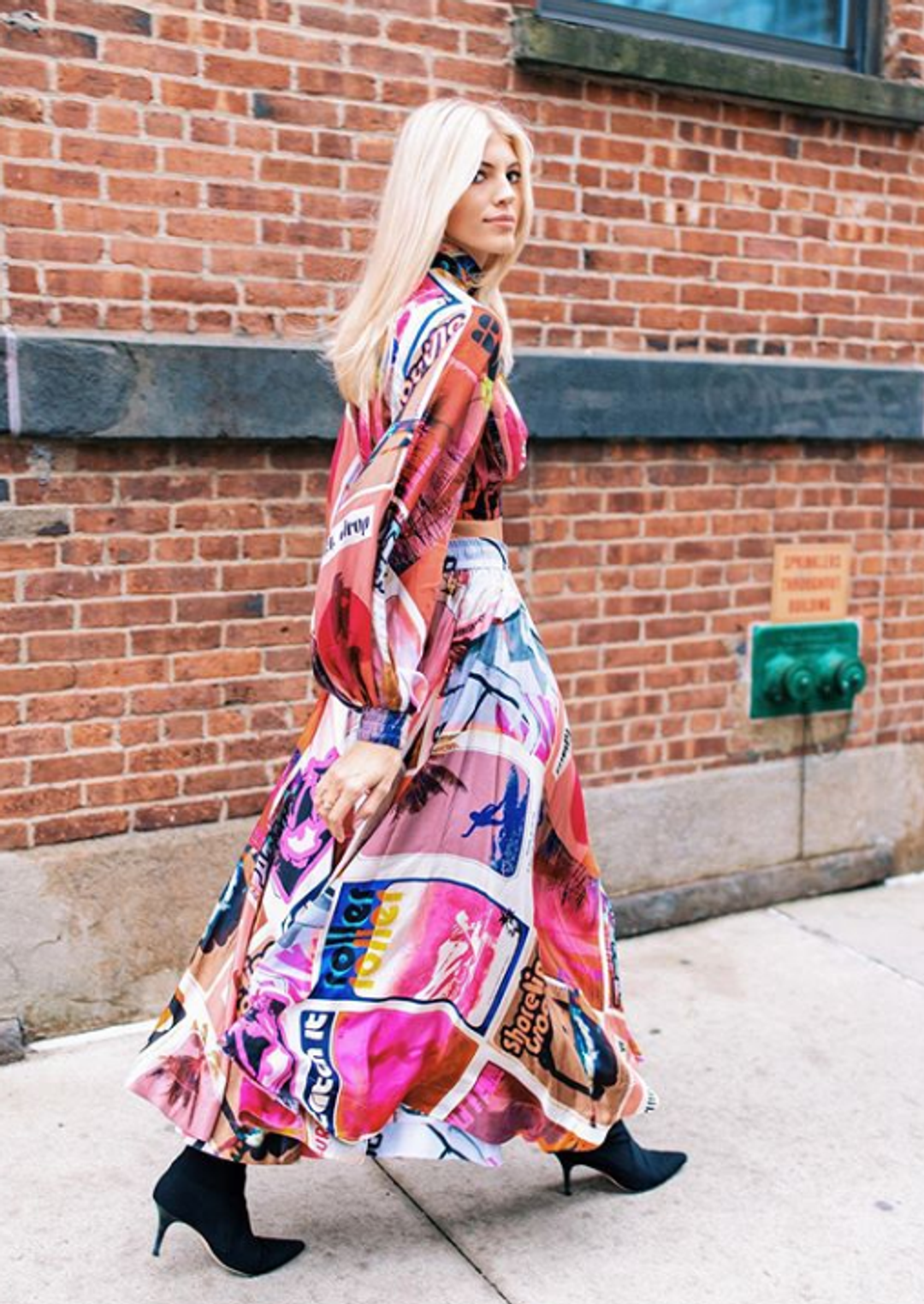 Zimmermann Wavelength Swing Skirt in Pink Poster Print Size 1/ Au 10 for rent on The Volte - main image