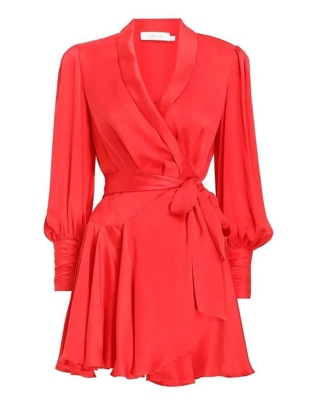Zimmermann Silk Wrap Mini Dress Red Size 0P / Au 6 for rent on The Volte - main image