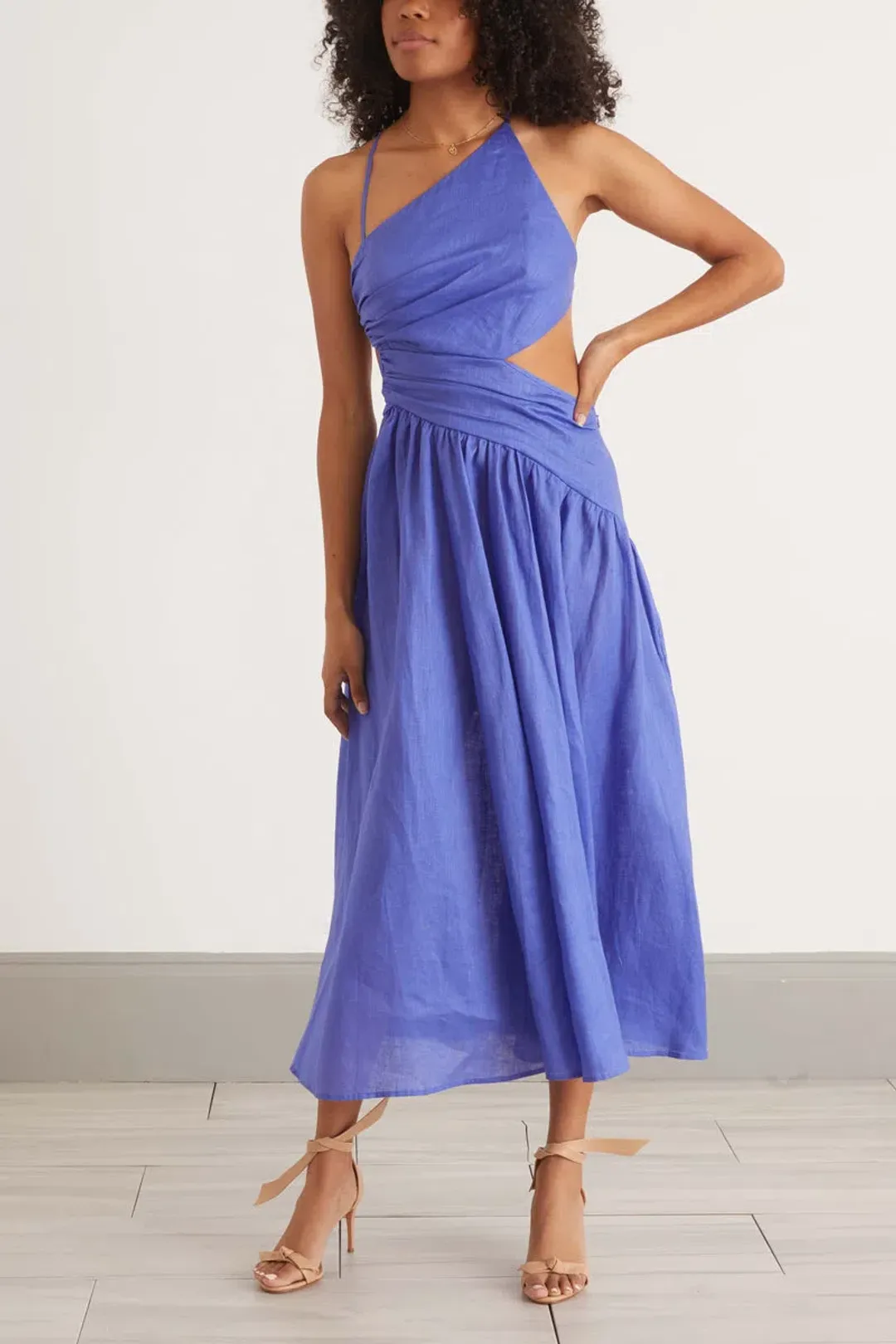 Zimmermann Tropicana Asymmetric Dress in Electric Blue Size 1 / Au 10 for rent on The Volte - main image