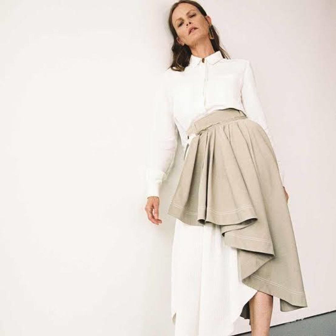 Aje Consonance Skirt White/Brown Size 4 for rent on The Volte - main image