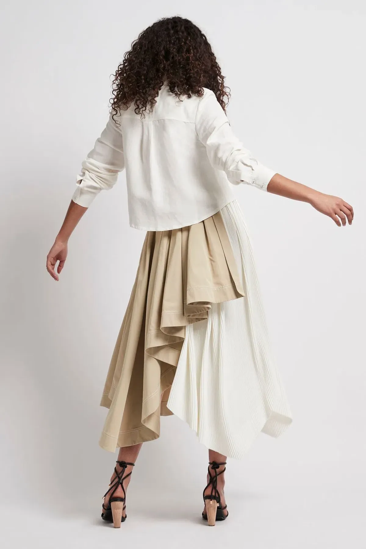 Aje Consonance Skirt White/Brown Size 4 - Image 3