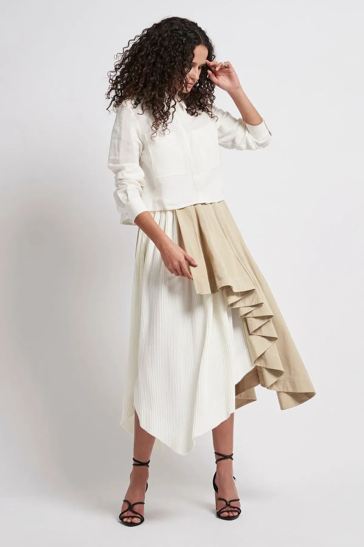 Aje Consonance Skirt White/Brown Size 4 - Image 1