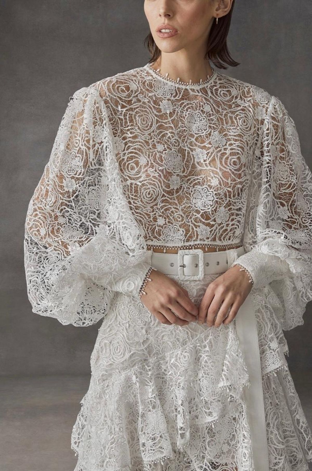 Leo Lin Immaculate Lace Crop Top White Size 8 - Image 1