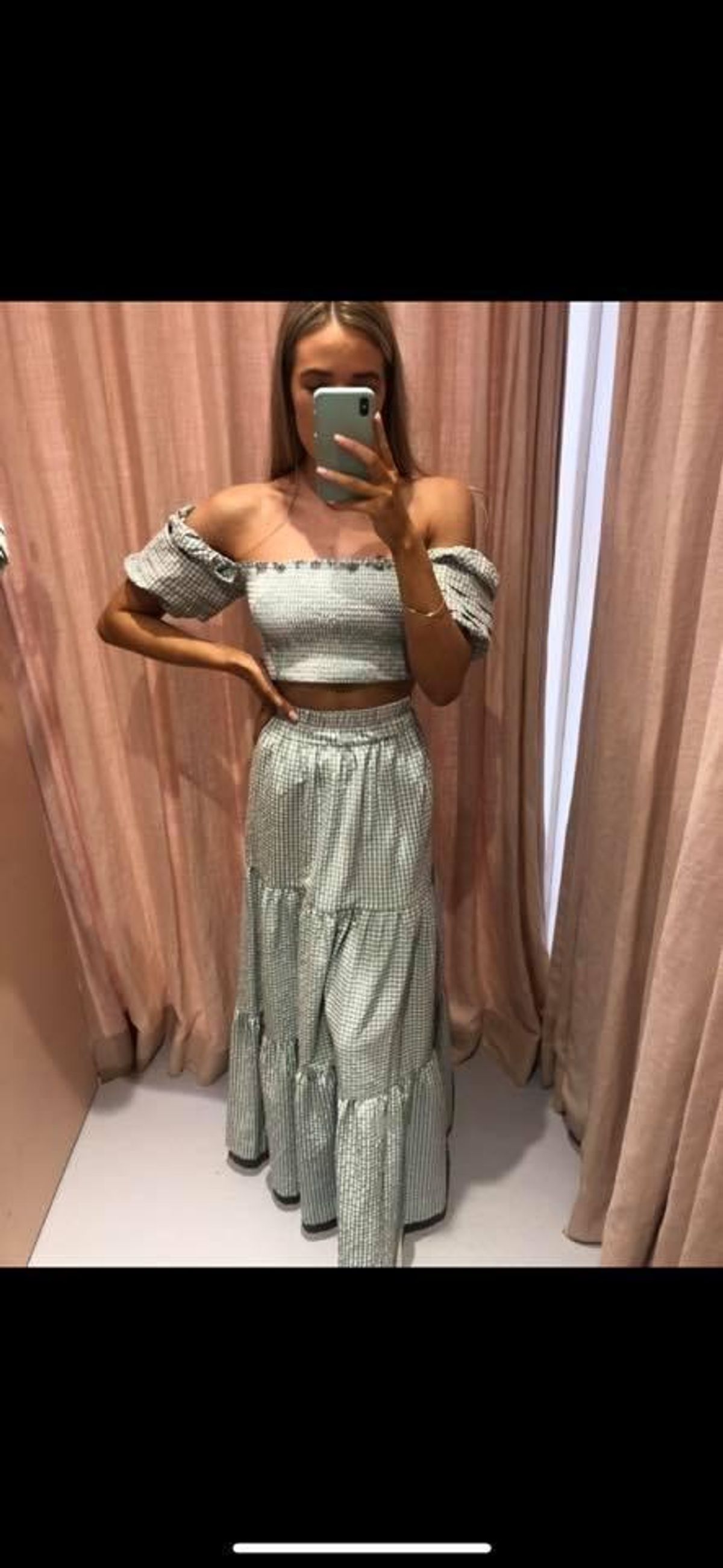 By Nicola Elderflower Top In Jade Check Size 6 - Image 3