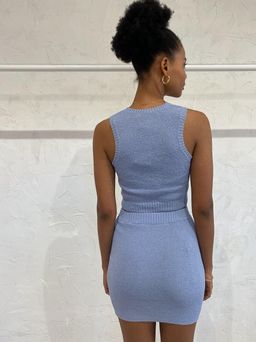 Bec & Bridge Mimi Knit Top and Mini Skirt Set Blue Size 10 for rent on The Volte - image 2