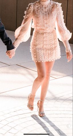 Zimmermann Super Eight Flutter Mini Skirt Size 0P & Shirt Size 0 Set Blush for rent on The Volte - image 4