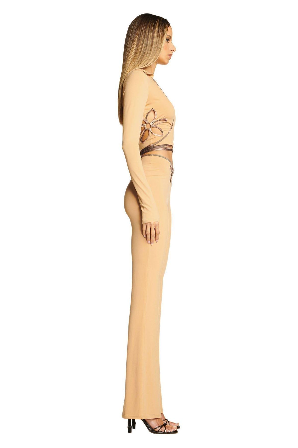 I. AM. GIA Renalee Top and Pants Set Brown Size 8 - Image 5