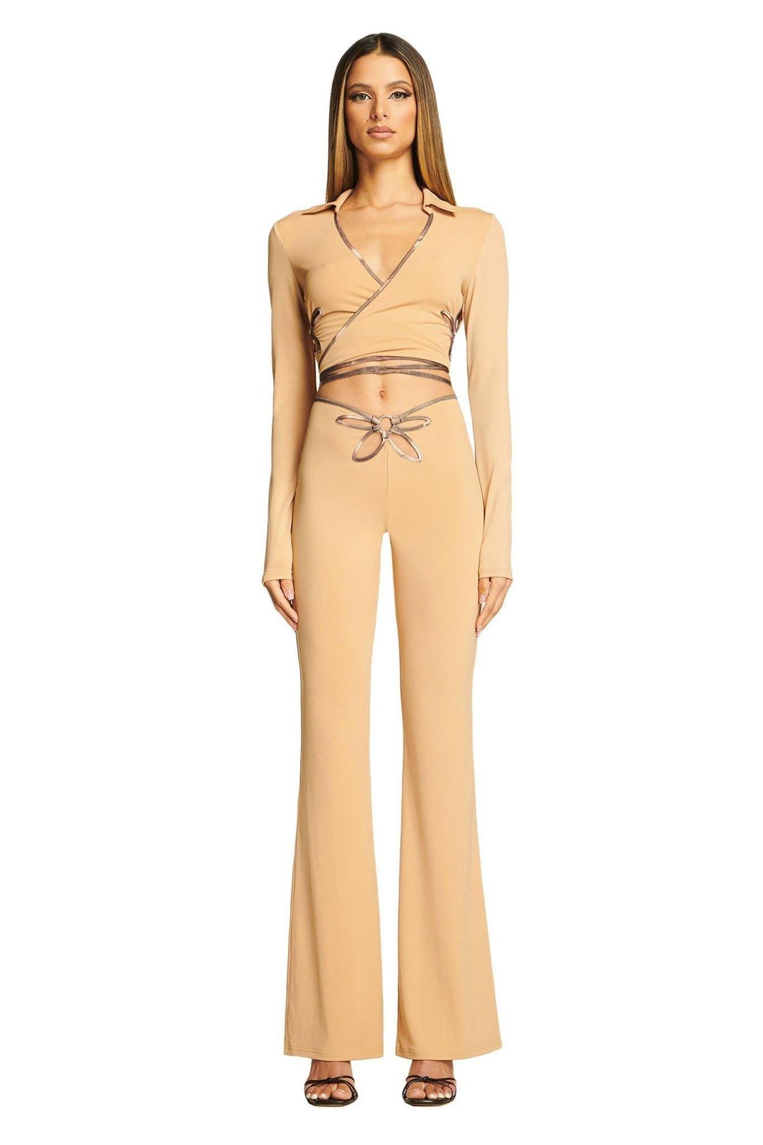 I. AM. GIA Renalee Top and Pants Set Brown Size 8 for rent on The Volte - main image