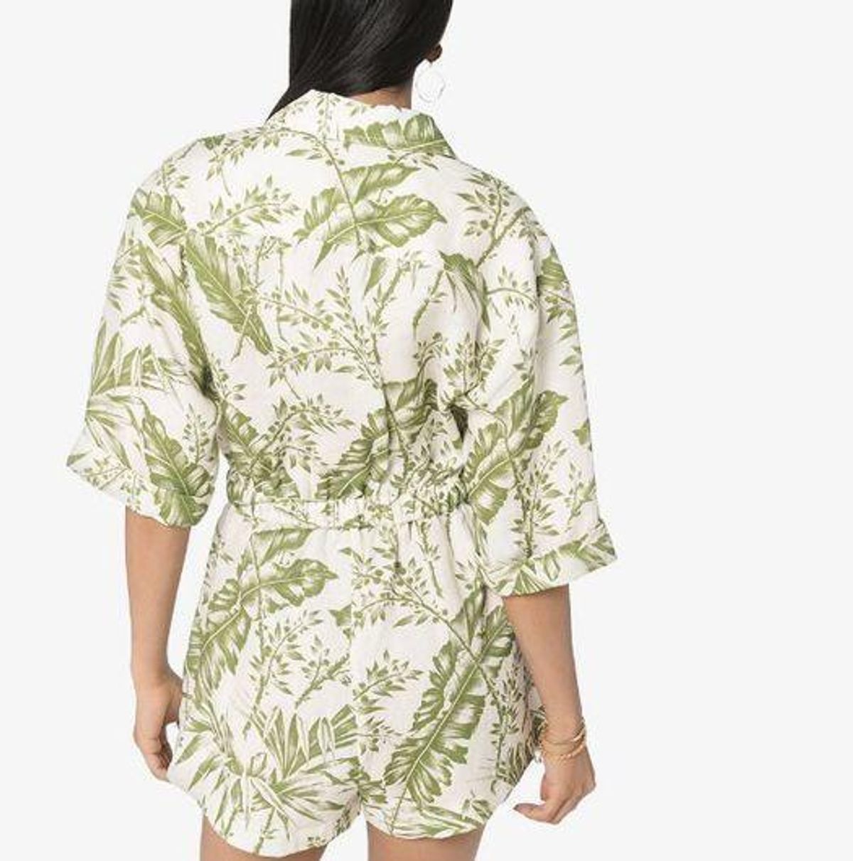 Zimmermann Empire Leaf Print Playsuit Green Size 0/8 - Image 4