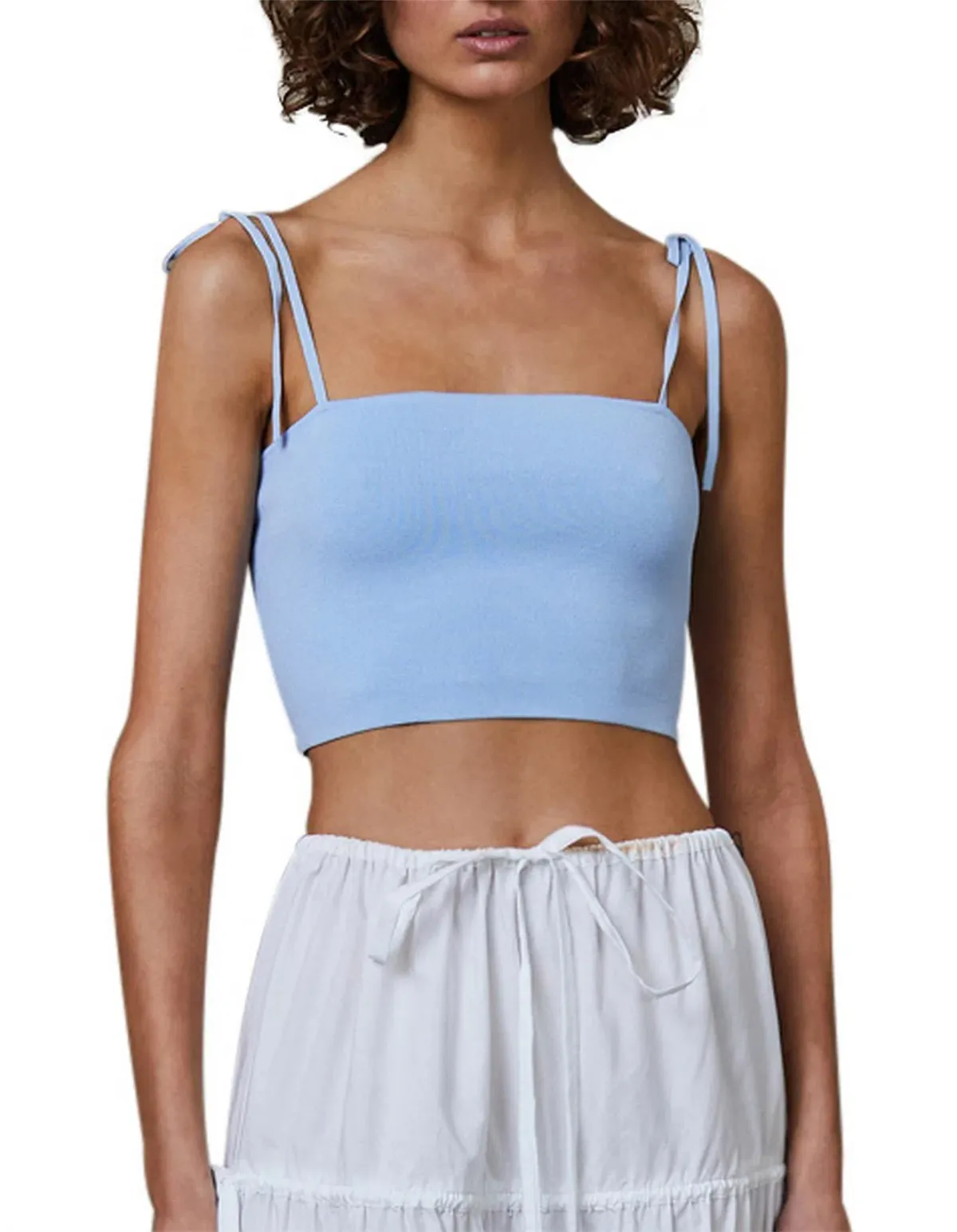 Bec & Bridge Lola Sleveless Sky Blue Crop Top Blue Size 10 - Image 1