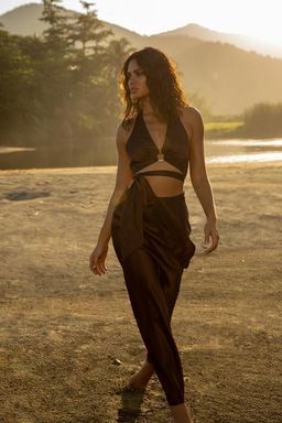 Rat & Boa Portia Halterneck Top & Carlotta Skirt Set Brown Size 10 for rent on The Volte - image 4