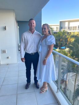 Blue/white Shieke dress for rent on The Volte - image 1