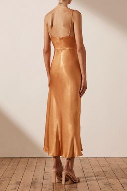 Shona joy Gala Draped Midi Dress Orange Size 12 for rent on The Volte - image 2
