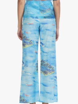 "Staud" Blue island pant/crop set, tropical print, size 10 for rent on The Volte - image 3