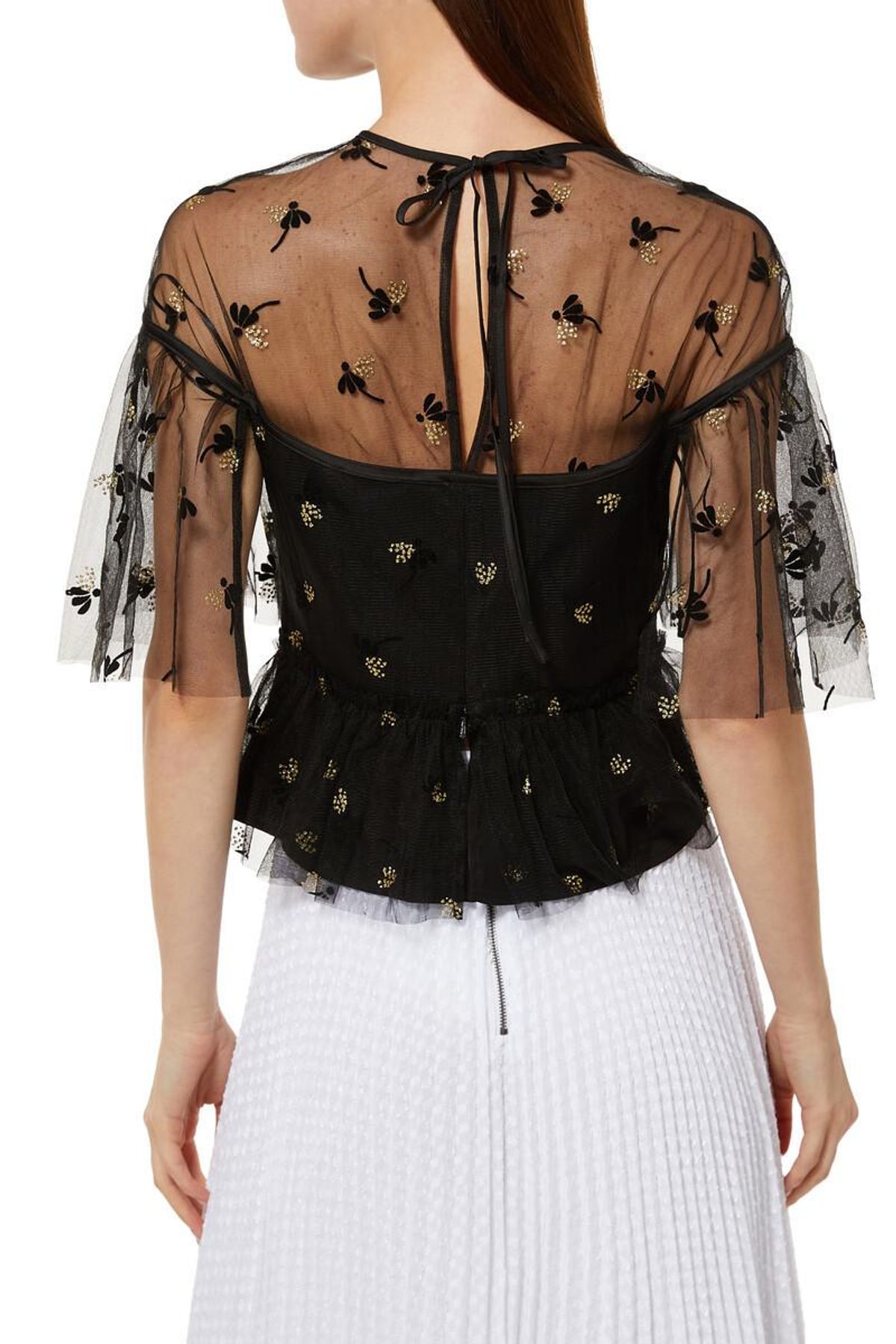Alice McCall Moon Lover Sheer Floral Embroidered Blouse Black Size 10 - Image 2