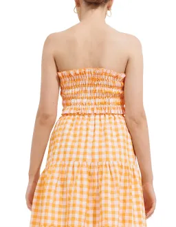 Steele Paradise Crop and Erika Skirt Set Papaya Check Print Size 10 for rent on The Volte - image 3