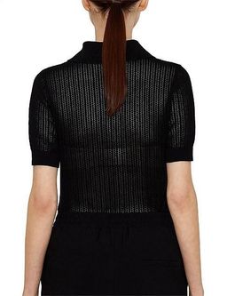 Viktoria and Woods Double Polo Knit Top Black Size 8 for rent on The Volte - image 4