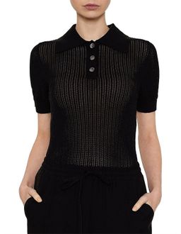 Viktoria and Woods Double Polo Knit Top Black Size 8 for rent on The Volte - image 2
