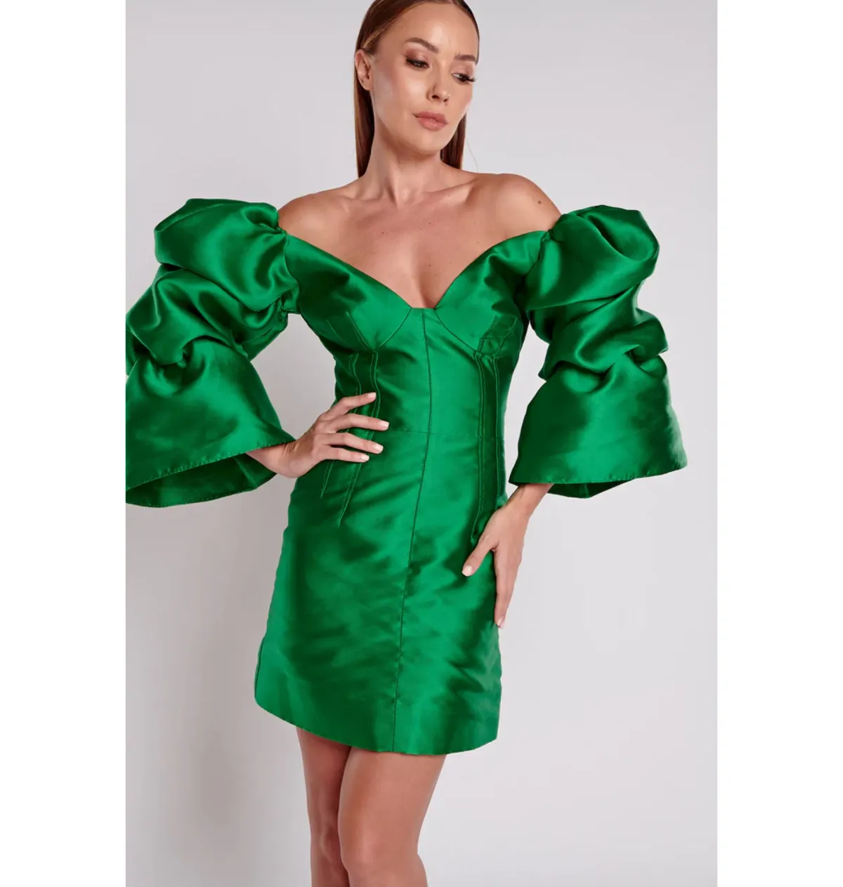 Khirzad Femme Solaro MIni Dress in Peacock Green Size AU 8 - Image 2