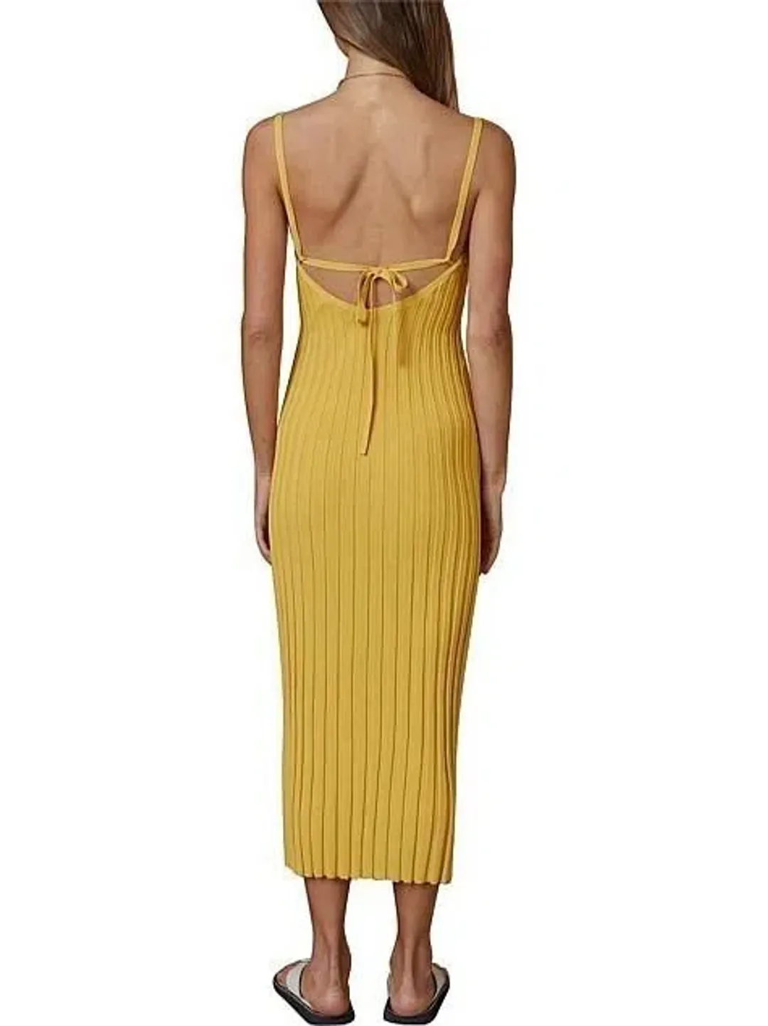 Bec & Bridge Antoinette Knit Midi Dress Yellow Size 8 for rent on The Volte - main image
