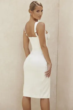 House of CB 'Omaria' Corset Midi Dress White Size 8 for rent on The Volte - image 3