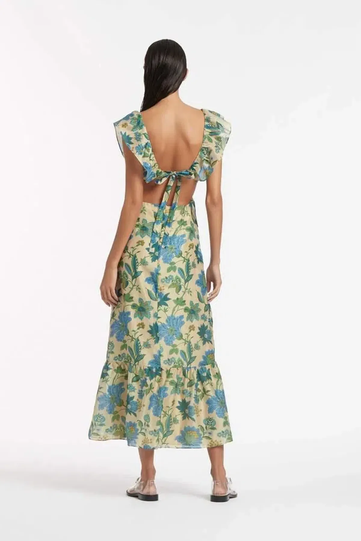 Sir The Label Celia Frill Midi Dress Marguerite Print Size AU 10 - Image 3