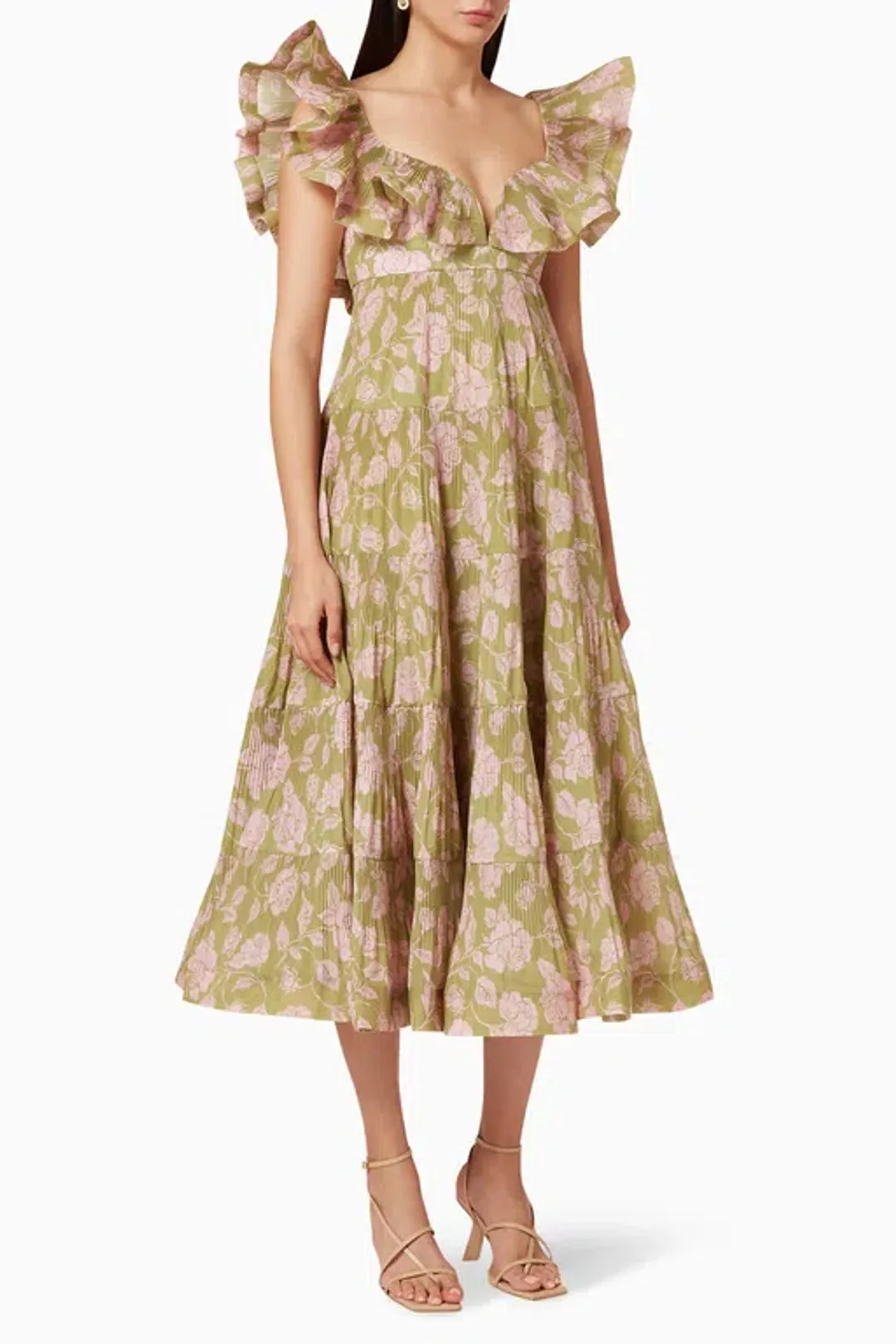 Zimmermann The Lovestruck Pleated Gown Floral Print Size 2 / AU 12 for rent on The Volte - main image
