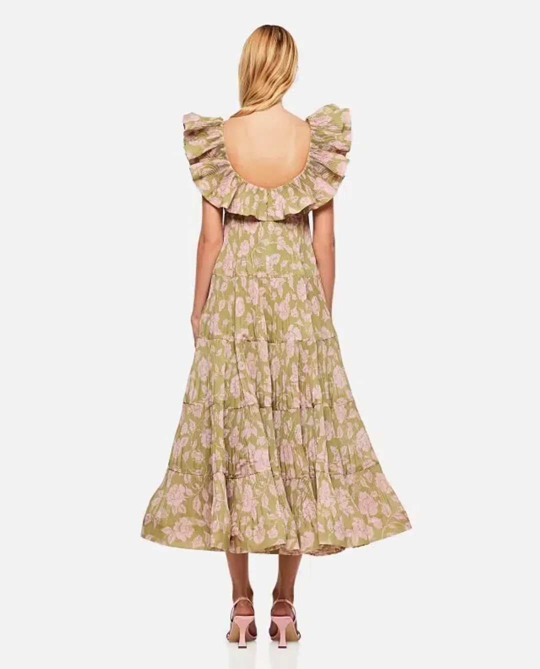 Zimmermann The Lovestruck Pleated Gown Floral Print Size 2 / AU 12 for rent on The Volte - main image