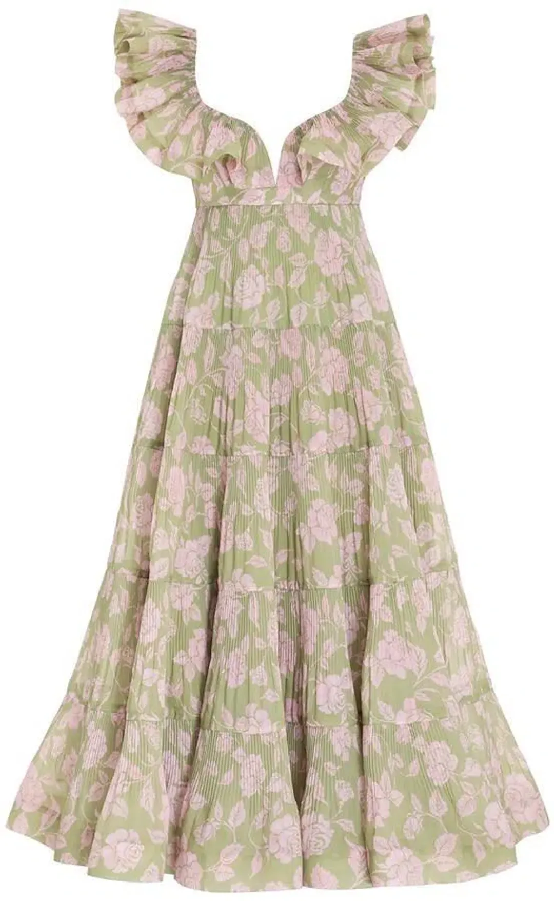Zimmermann The Lovestruck Pleated Gown Floral Print Size 2 / AU 12 for rent on The Volte - main image
