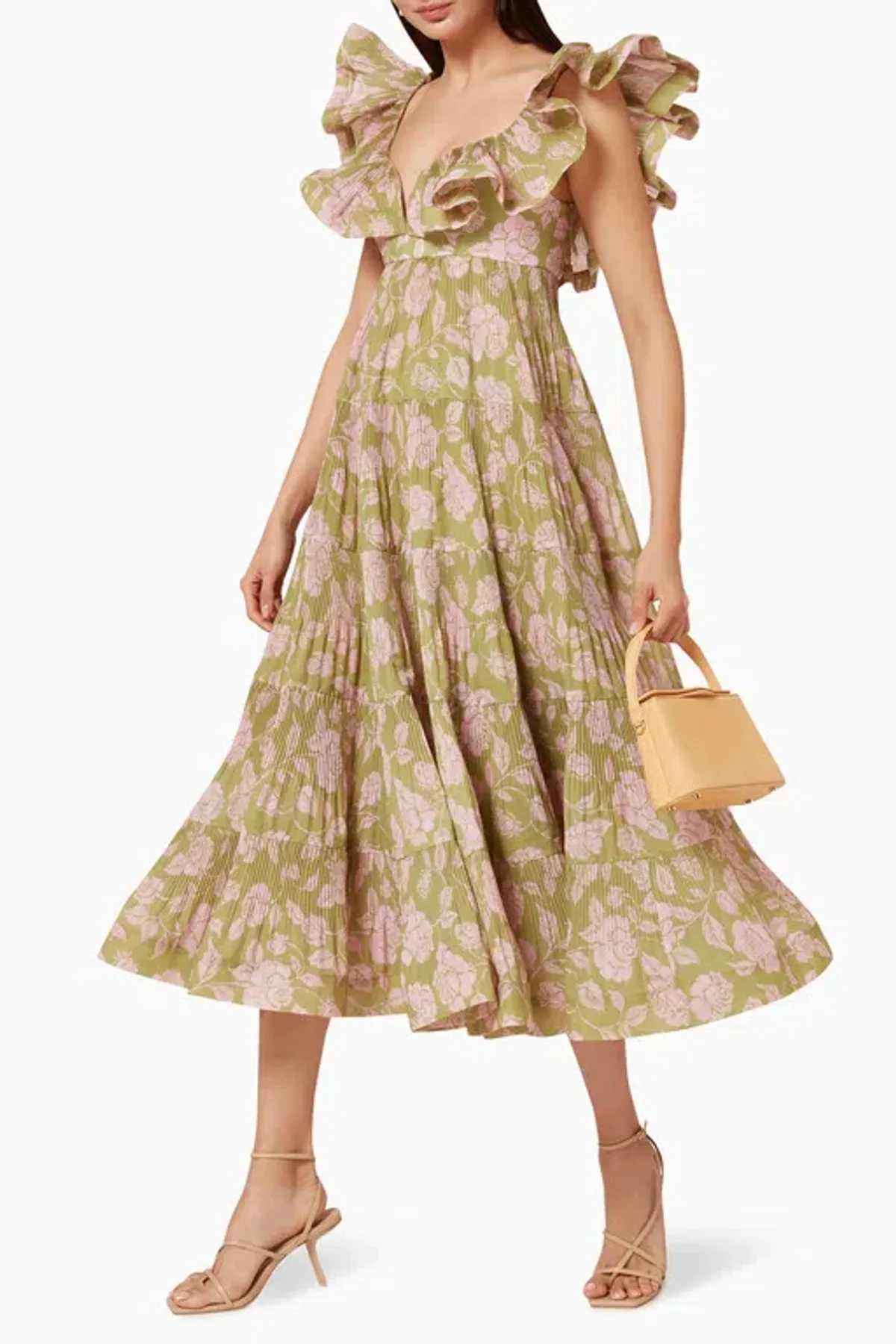Zimmermann The Lovestruck Pleated Gown Floral Print Size 2 / AU 12 - Image 3