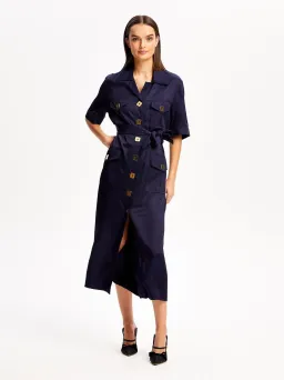 ALICE MCCALL NAVY PALOMA MIDI DRESS - SIZE 6 AU/2 US (RRP $425) for rent on The Volte - image 1