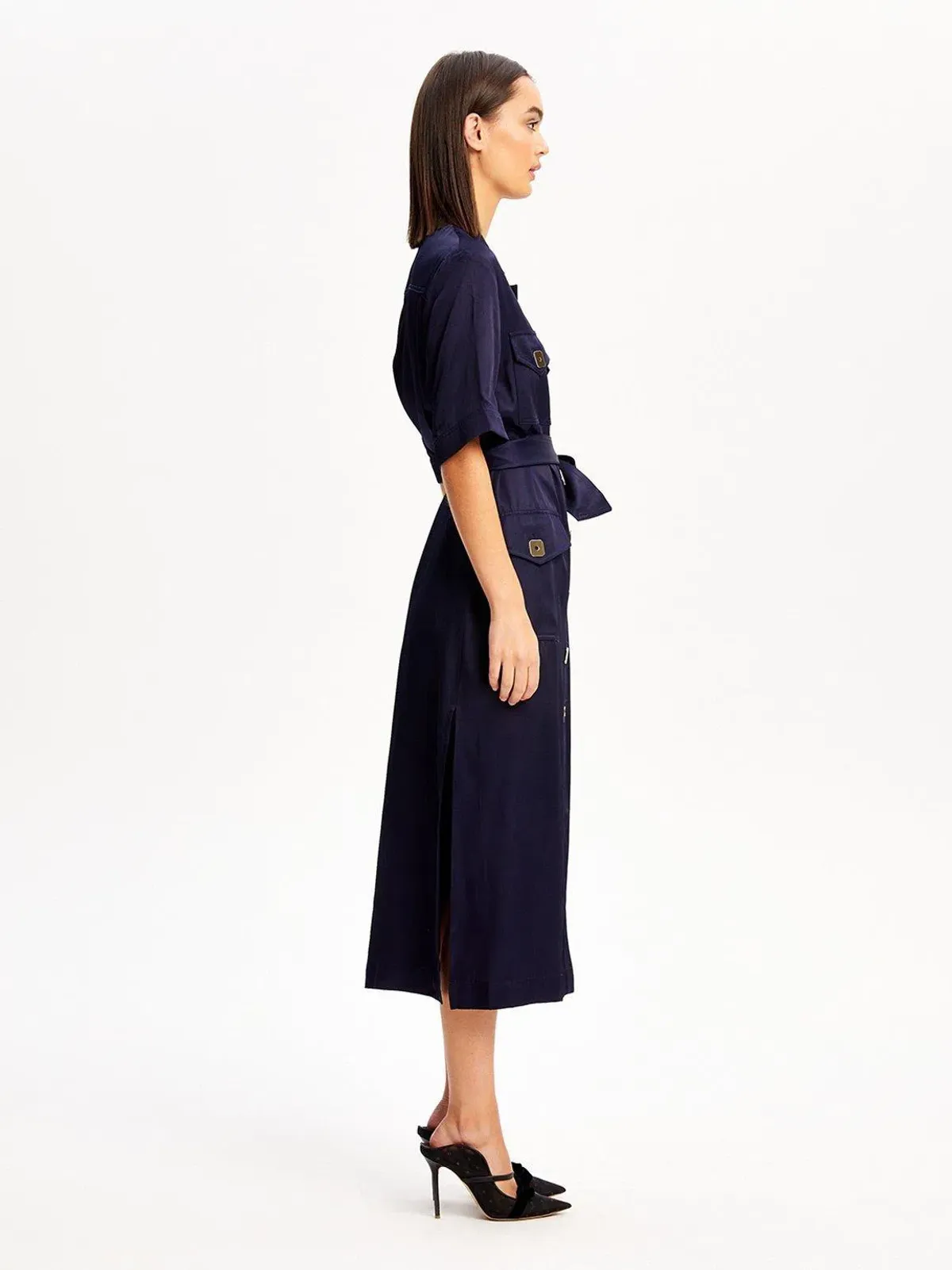 ALICE MCCALL NAVY PALOMA MIDI DRESS - SIZE 6 AU/2 US (RRP $425) - Image 4