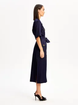 ALICE MCCALL NAVY PALOMA MIDI DRESS - SIZE 6 AU/2 US (RRP $425) for rent on The Volte - image 4