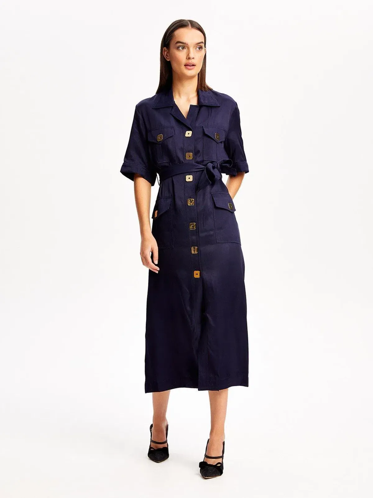ALICE MCCALL NAVY PALOMA MIDI DRESS - SIZE 6 AU/2 US (RRP $425) - Image 2