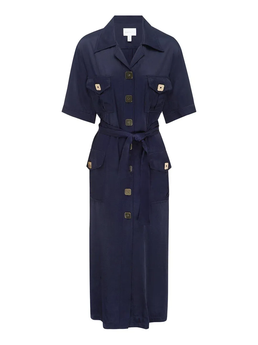 ALICE MCCALL NAVY PALOMA MIDI DRESS - SIZE 6 AU/2 US (RRP $425) for rent on The Volte - main image
