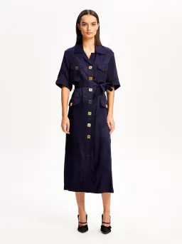 ALICE MCCALL NAVY PALOMA MIDI DRESS - SIZE 6 AU/2 US (RRP $425) for rent on The Volte - image 3