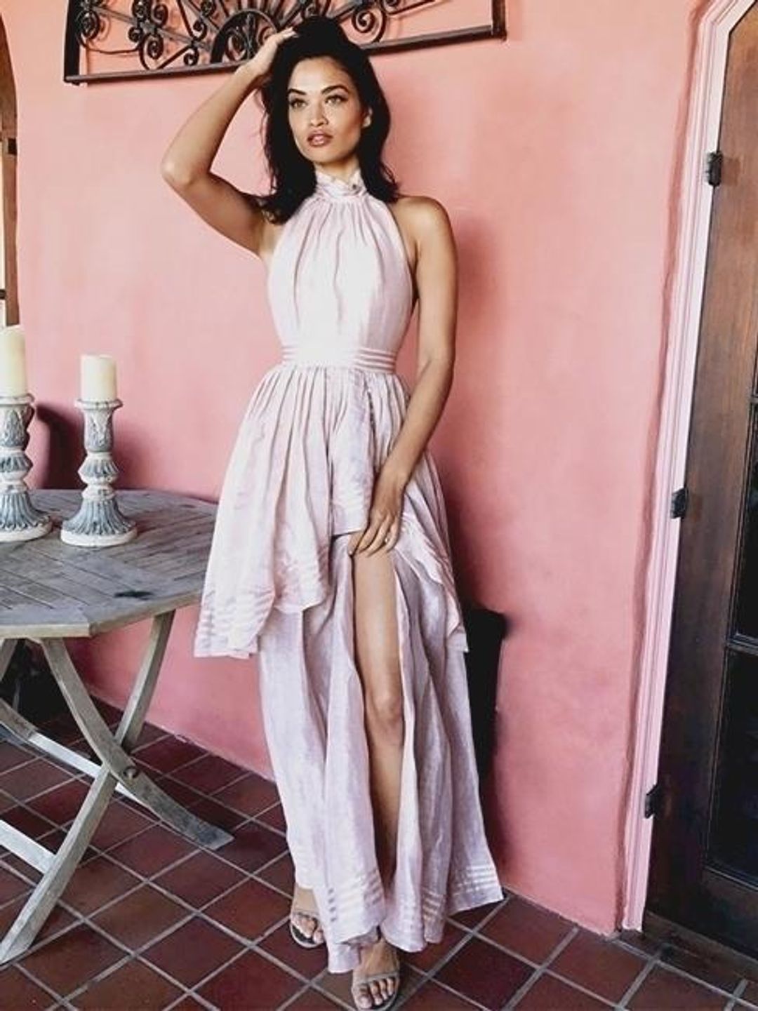 AJE Sienna Dress - Size 6 (Blush) for rent on The Volte - main image