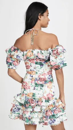 Zimmermann Allia Pintuck Linen Short Dress Floral Print Size 8 for rent on The Volte - image 3