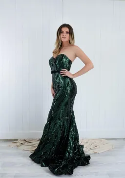 Jadore Mia Full Length Gown Forest Green Size 12 for rent on The Volte - image 3